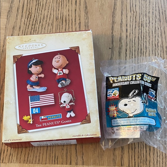 Hallmark Other - Hallmark The Peanuts Games Ornament Set And Wendy’s Collectible Snoopy